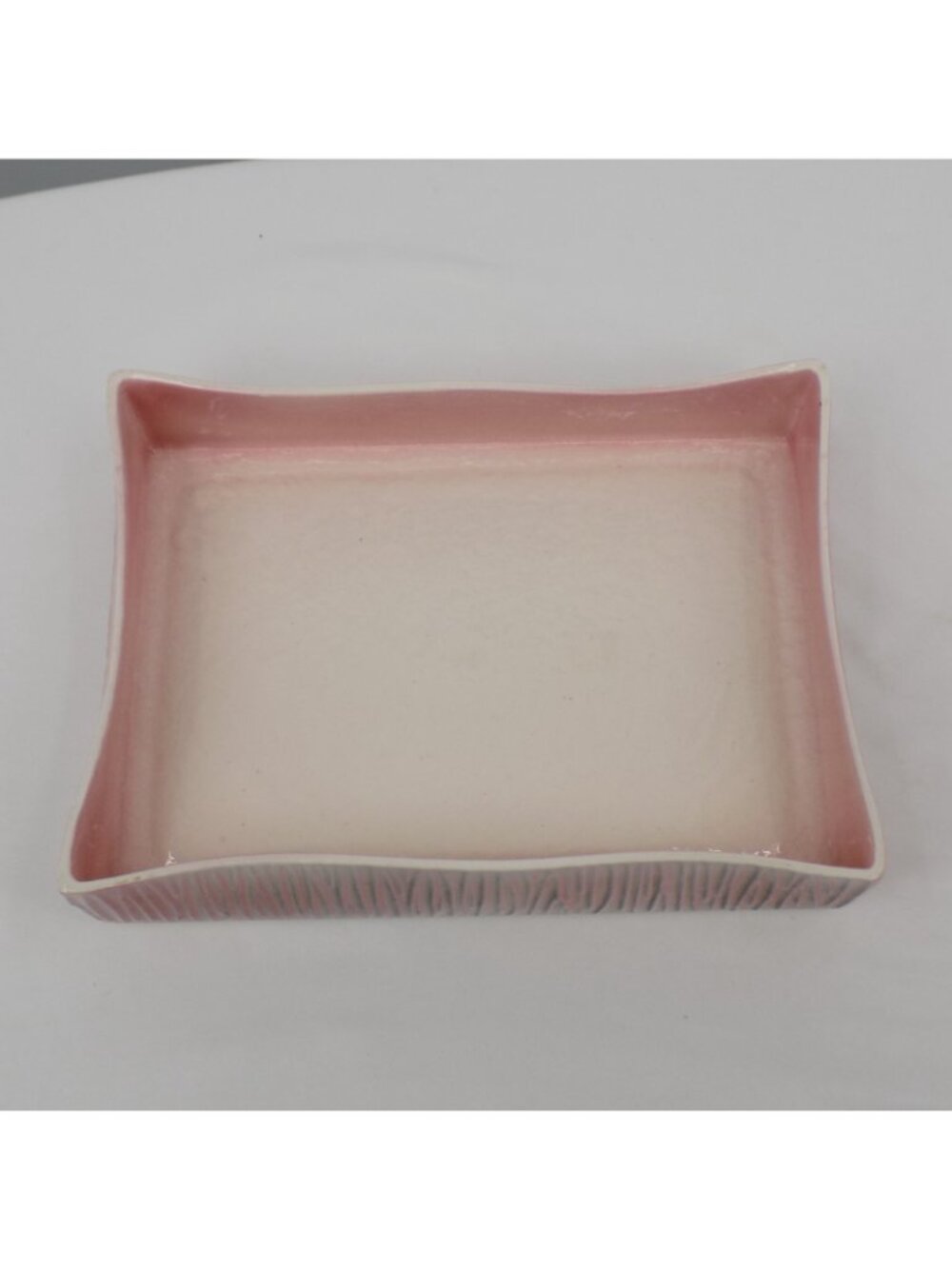 Stewart McCulloch Pink Console Bowl 9 3/8" x 6 7/8" Rectangle Vintage FLAW - Picture 2 of 11